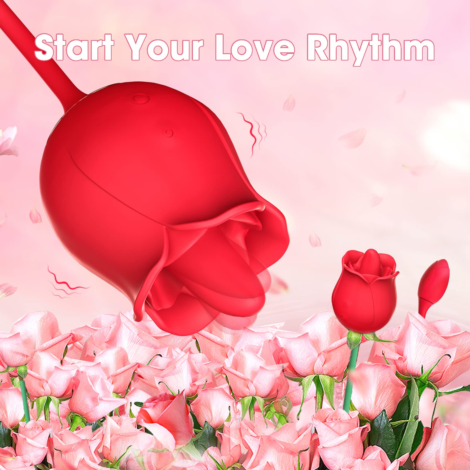 Rose Vibrator Tongue Licking Clitoris Stimulation With Vibrating Egg – product view 4