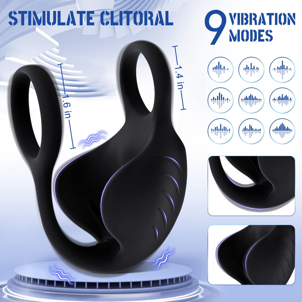 Vibrating Cock Ring 9 modes Male Vibrator – product view 3