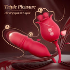Rose Romeo Dual Tongue Rose Adult Toys Vibrators 10 Licking Thrust