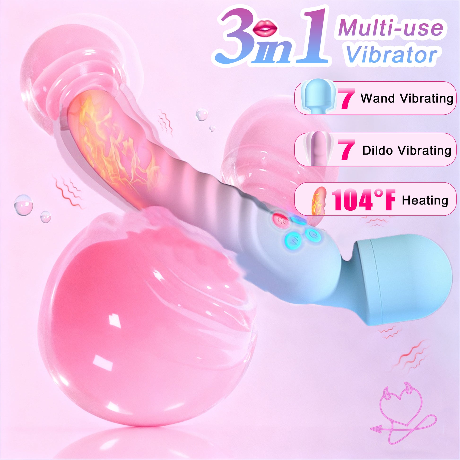 Aura Heated Dual-Ended Wand Massager Flexible Neck