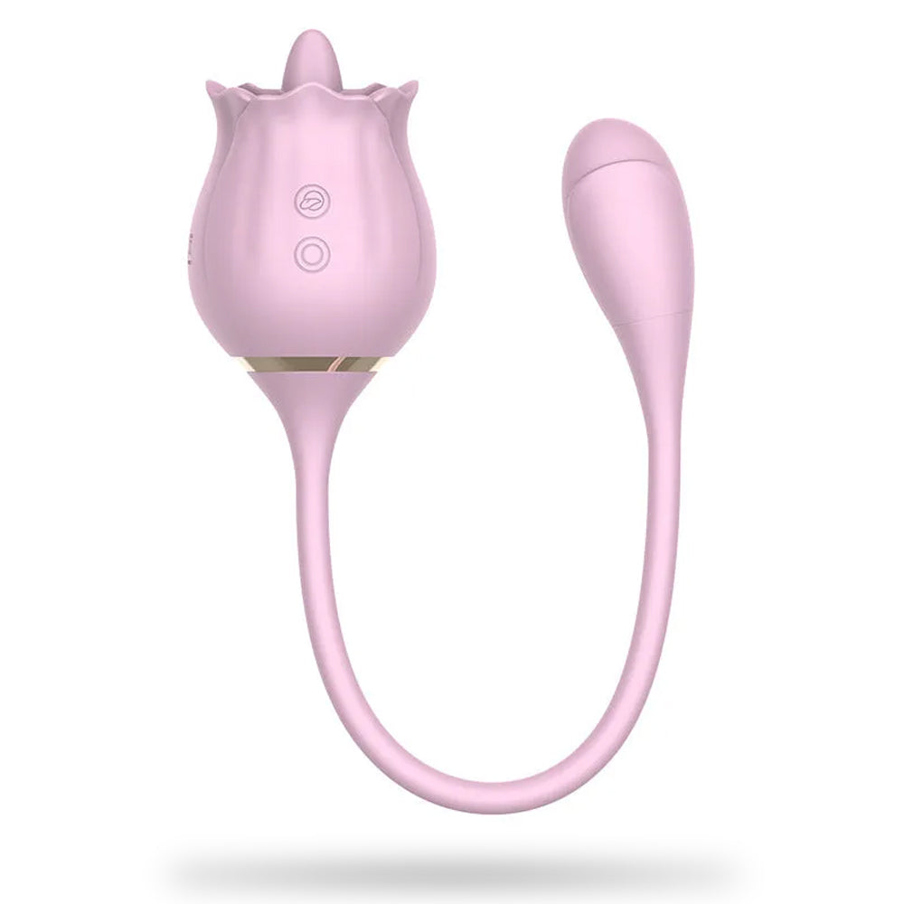 Rose Vibrator - 9 Vibration Tongue Vibrator with Vibrating Egg