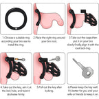 Male Penis Exercise Lightweight Chastity Cage - Adult Sex Toy with 4 Different Size Rings – product view 5