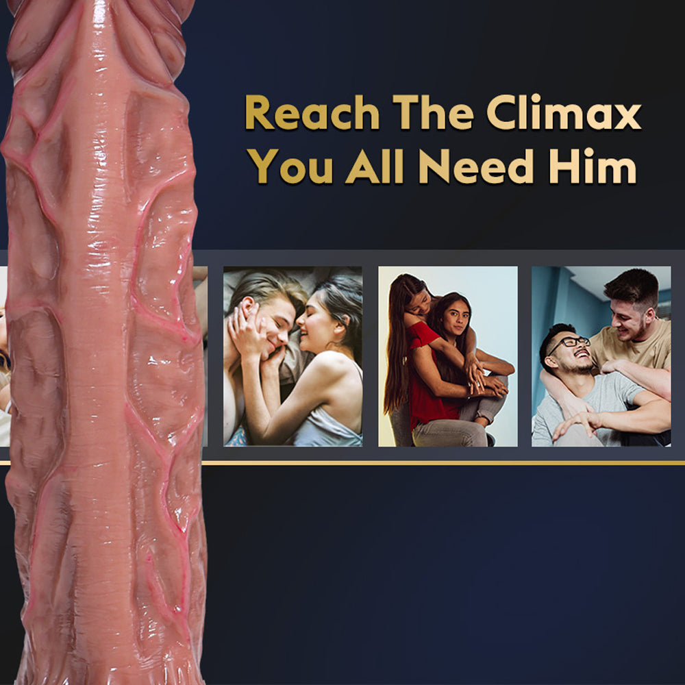 Top 10.4 Inch Allovers Thrusting Dildo Super Realistic Texture Plus Thick Dildo – product view 3