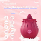 Rose Vibrator Series with Vibrating Tongue Vibrating Suction Sex Toys – product view 8