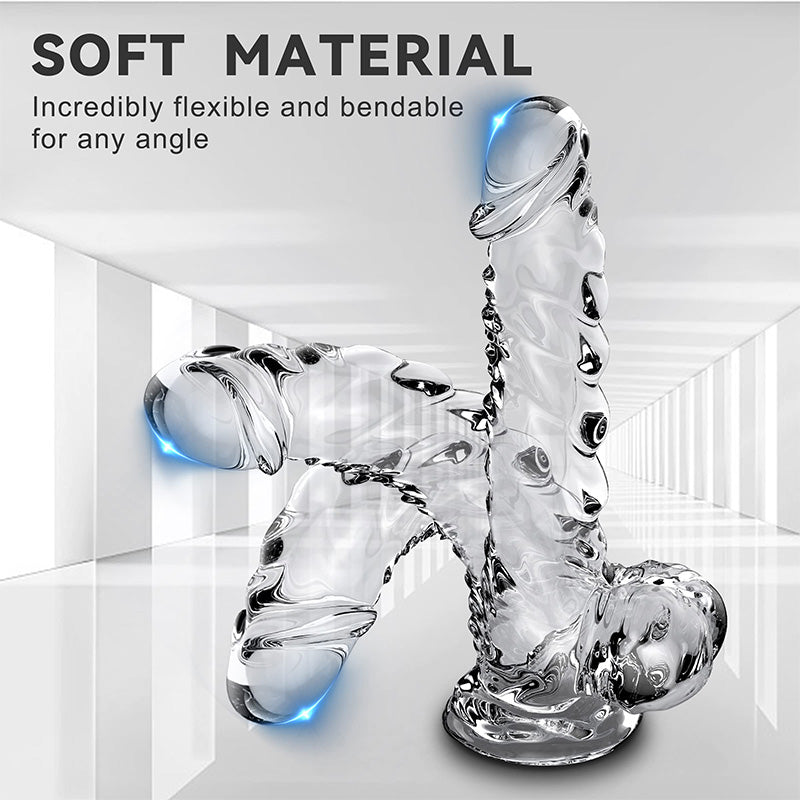 9 Inch Realistic Clear Crystal Dildo With Suction Cup – product view 2