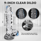 9 Inch Realistic Clear Crystal Dildo With Suction Cup – product view 7