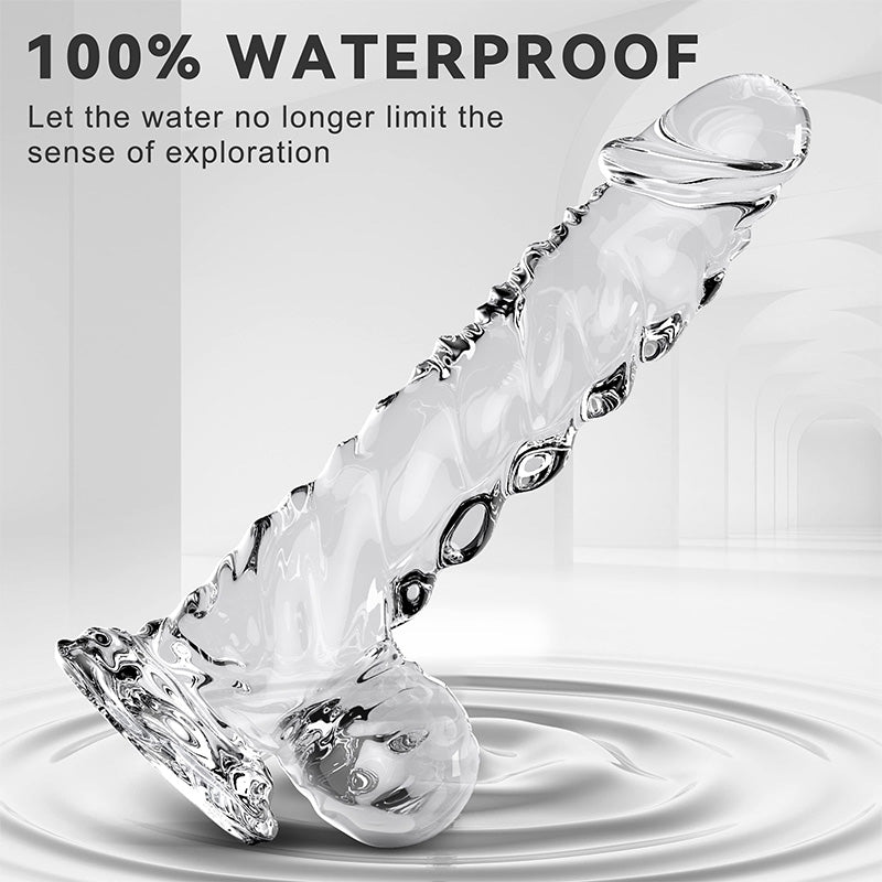 9 Inch Realistic Clear Crystal Dildo With Suction Cup – product view 6