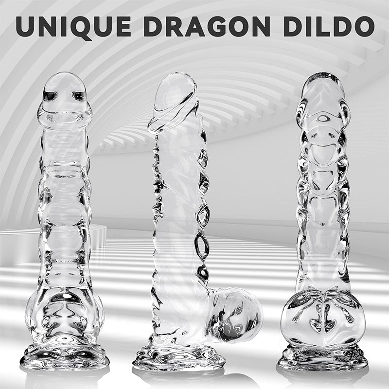 9 Inch Realistic Clear Crystal Dildo With Suction Cup – product view 3