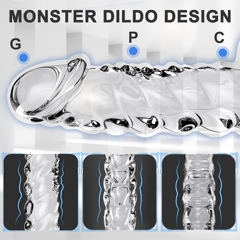 9 Inch Realistic Clear Crystal Dildo With Suction Cup – product view 5