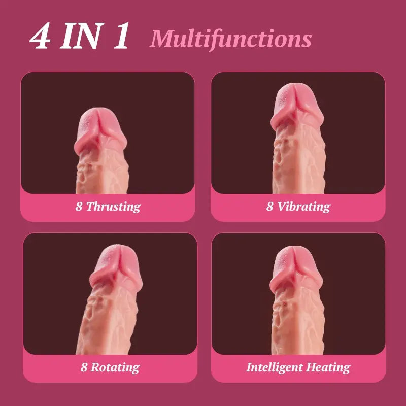 Thrusting Vibrating Dildo Sex Machine 8 Thrusting Rotating Dildo with Vibrating Heating Remote Control – product view 3