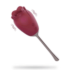 Rose Stick Vibrator Double Stimulation with Tongue Vibrator