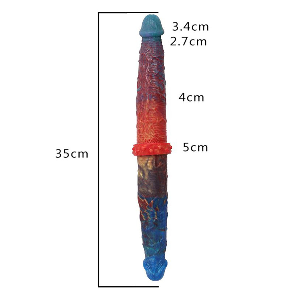 Colorful Double-Ended Liquid Silicone Anal Plug Dildo – product view 10