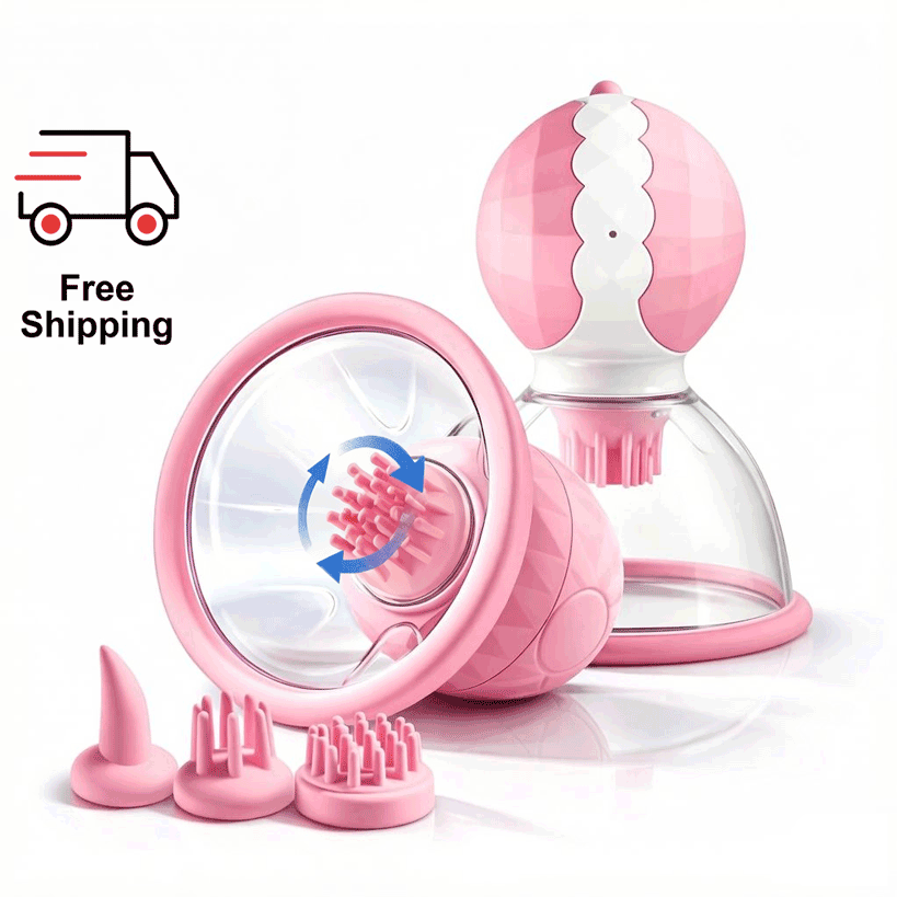 Nipora - Rotating Chest Suction Toys with 3 Chest - nipple suction vibrator featuring quiet, beginner friendly, suction