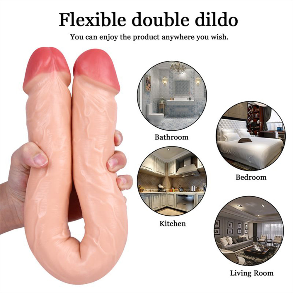 Double-Ended Soft Silicone Simulated Anus Masturbation Dildo – product view 2