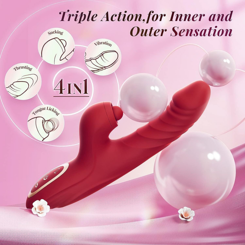 Triple action, for inner and outer sensation. Tongue licking, thrusting, sucking, vibration | AnneToys
