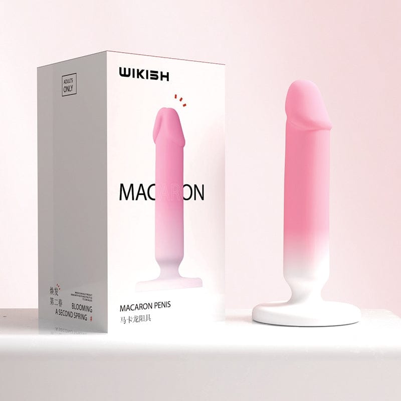 Gradient Pink Silicone Realistic Dildo Anal Plug