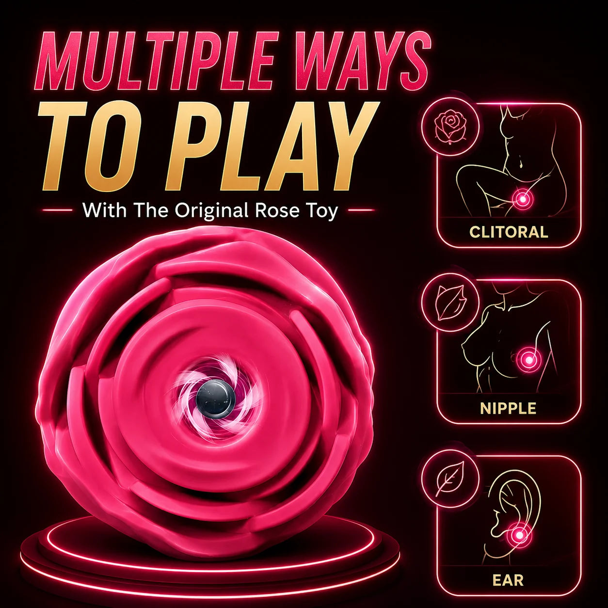 Original Suction Rose Toy with Free Storage Bag
