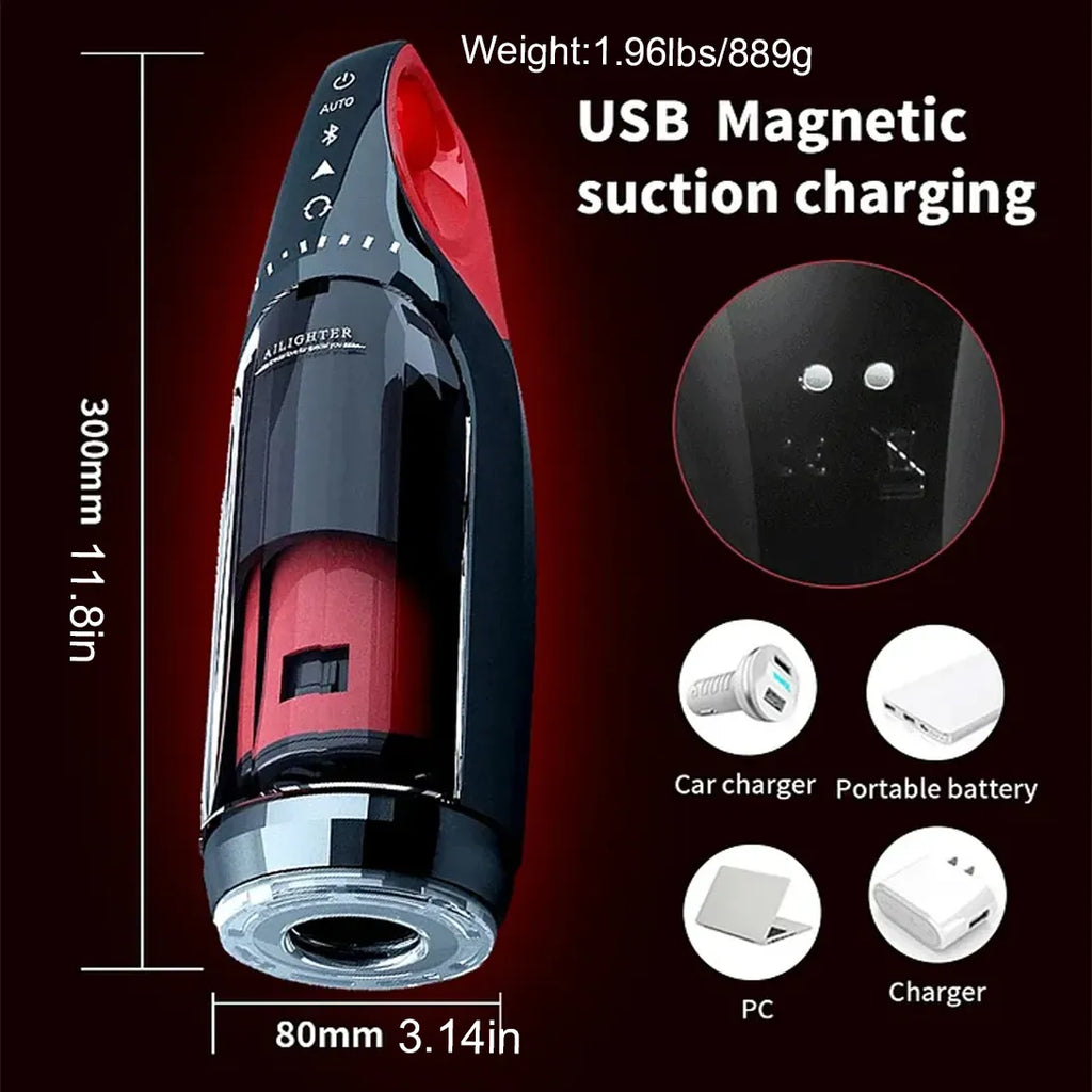 The King 10 Vibration & Thrusting Automatic Male Stroker Heating Moaning Male Sex Toy – product view 6