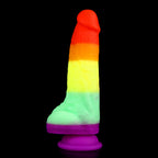 Rainbow Dildo Realistic Silicone Suction Cups Allovers Dildo – product view 10