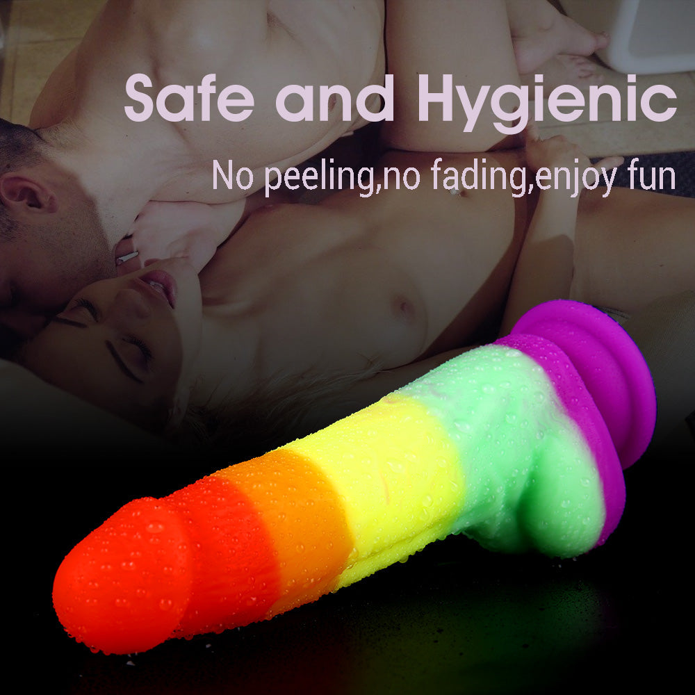Rainbow Dildo Realistic Silicone Suction Cups Allovers Dildo – product view 5