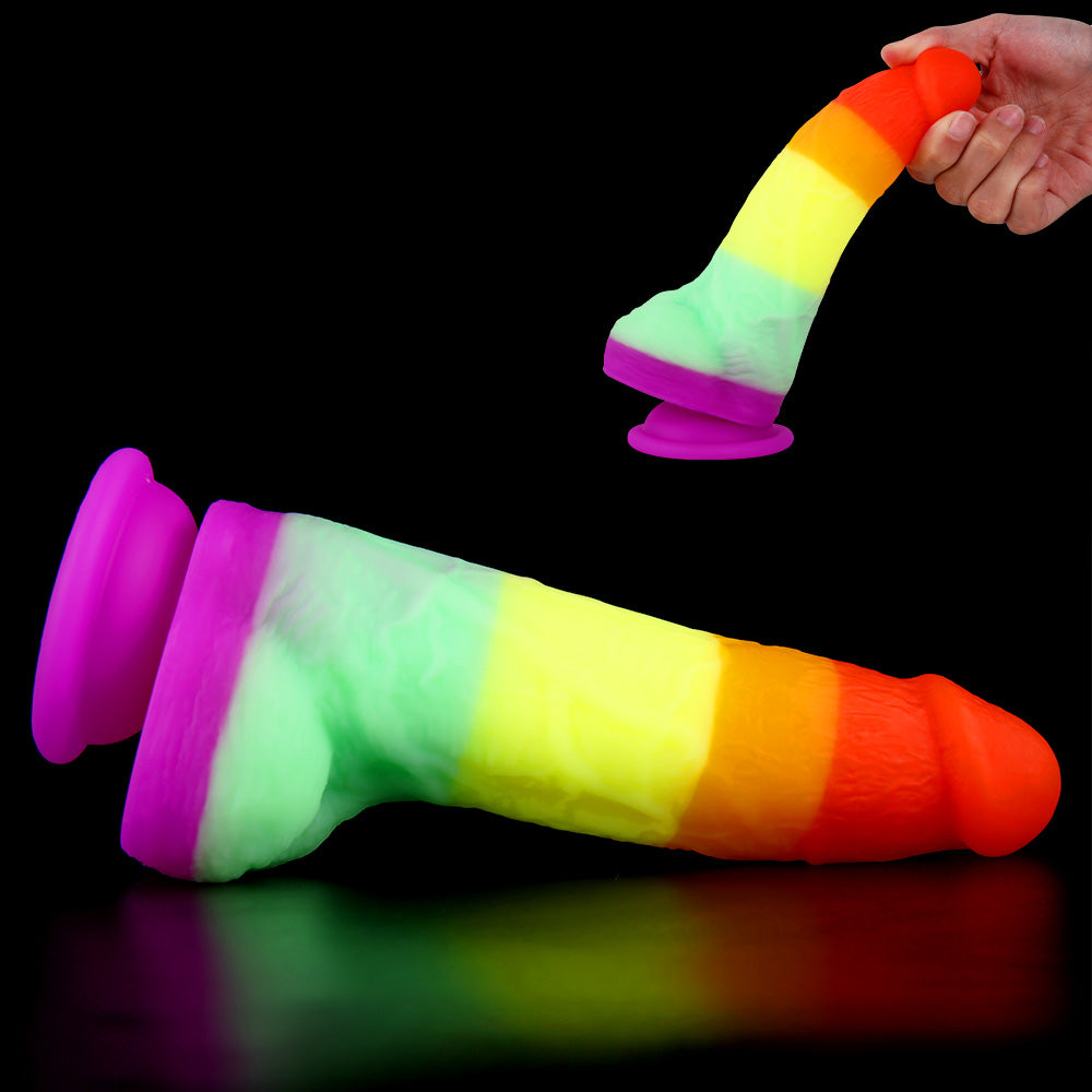 Rainbow Dildo Realistic Silicone Suction Cups Allovers Dildo – product view 9