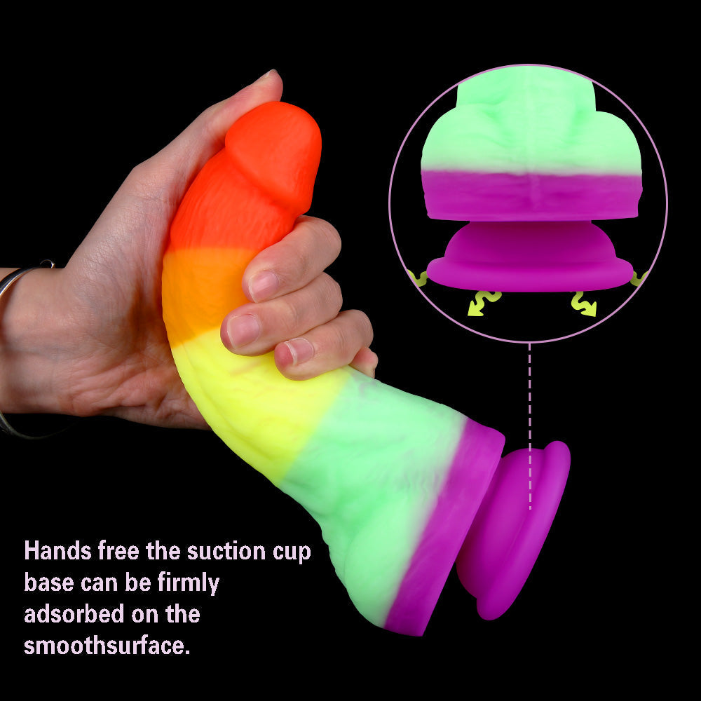 Rainbow Dildo Realistic Silicone Suction Cups Allovers Dildo – product view 4