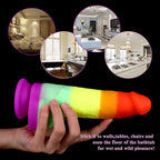 Rainbow Dildo Realistic Silicone Suction Cups Allovers Dildo – product view 3