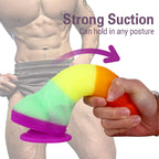Rainbow Dildo Realistic Silicone Suction Cups Allovers Dildo – product view 6