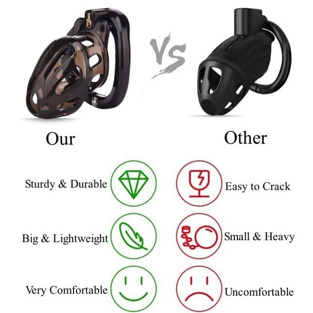 Male Penis Exercise Lightweight Chastity Cage - Adult Sex Toy with 4 Different Size Rings – product view 6