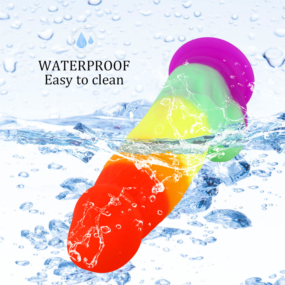 Rainbow Dildo Realistic Silicone Suction Cups Allovers Dildo – product view 2