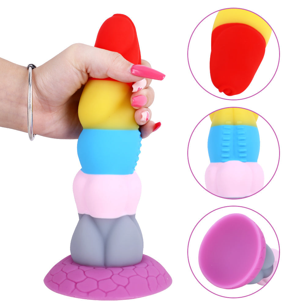 8 Inch Rainbow Dildo Silicone Best Suction Cup Allovers Dildo – product view 13