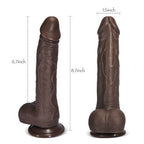 6.7 in K05 Emulated Black Coffee Masculine Wireless Telescopic Rotating Vibrating Rod Dildo