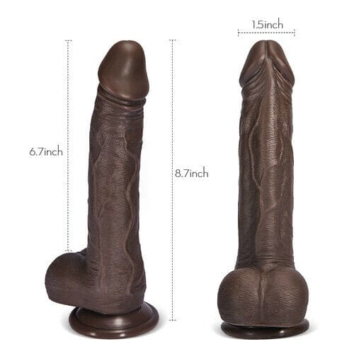 6.7 in K05 Emulated Black Coffee Masculine Wireless Telescopic Rotating Vibrating Rod Dildo
