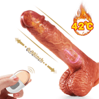 6.3 in 3-in-1 Thrusting 5 Vibrations 42 C Heating Realistic Non-sticky Blush Dildo