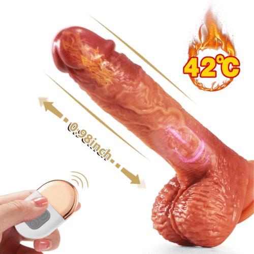 6.3 in 3-in-1 Thrusting 5 Vibrations 42 C Heating Realistic Non-sticky Blush Dildo