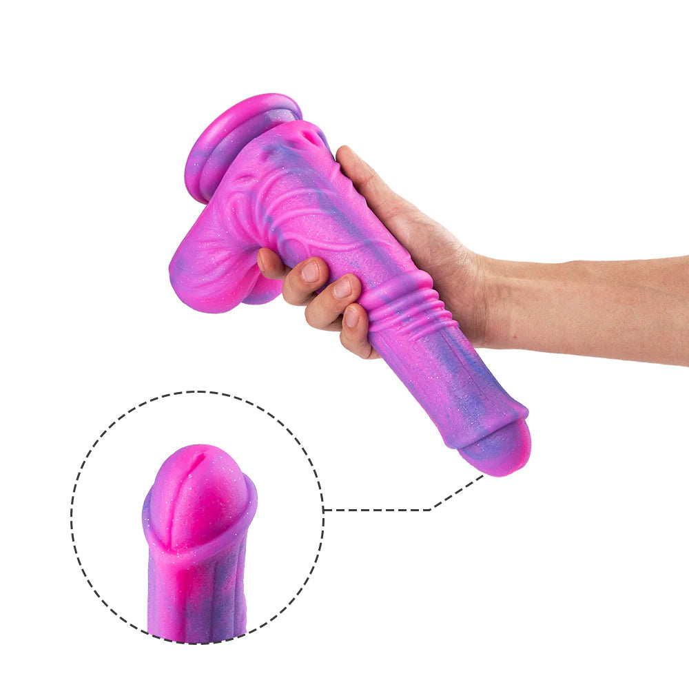 UXOL Silicone Simulation Suction Cup Dildo | Purple Dildo 8 Inch – product view 2