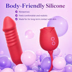 Body-friendly soft silicone rose toy