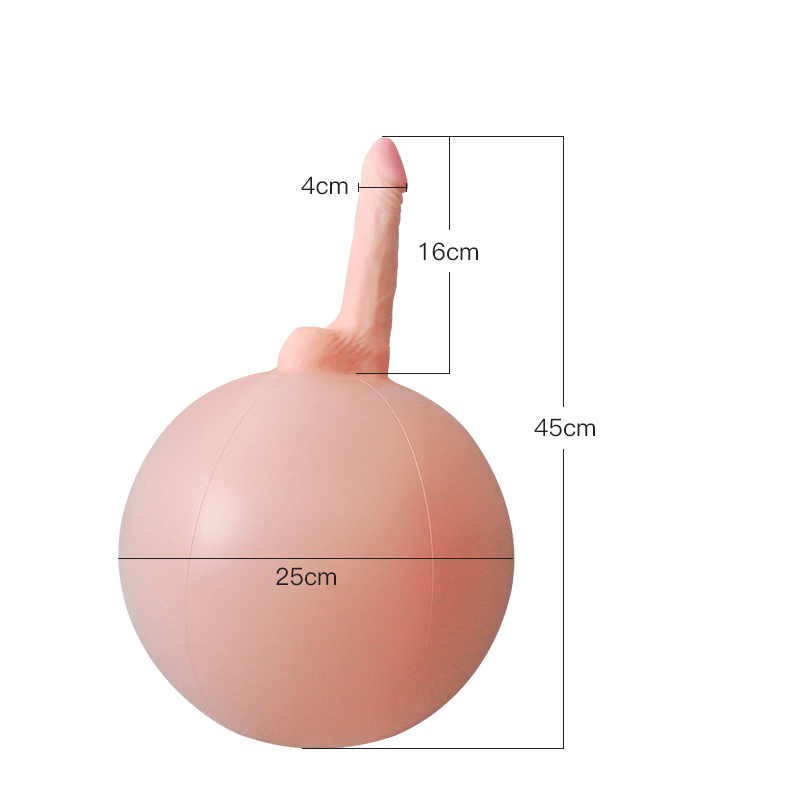 6.3 in Bouncy Inflatable Sex Ball with Remote Control Vibrating Realistic Dildo