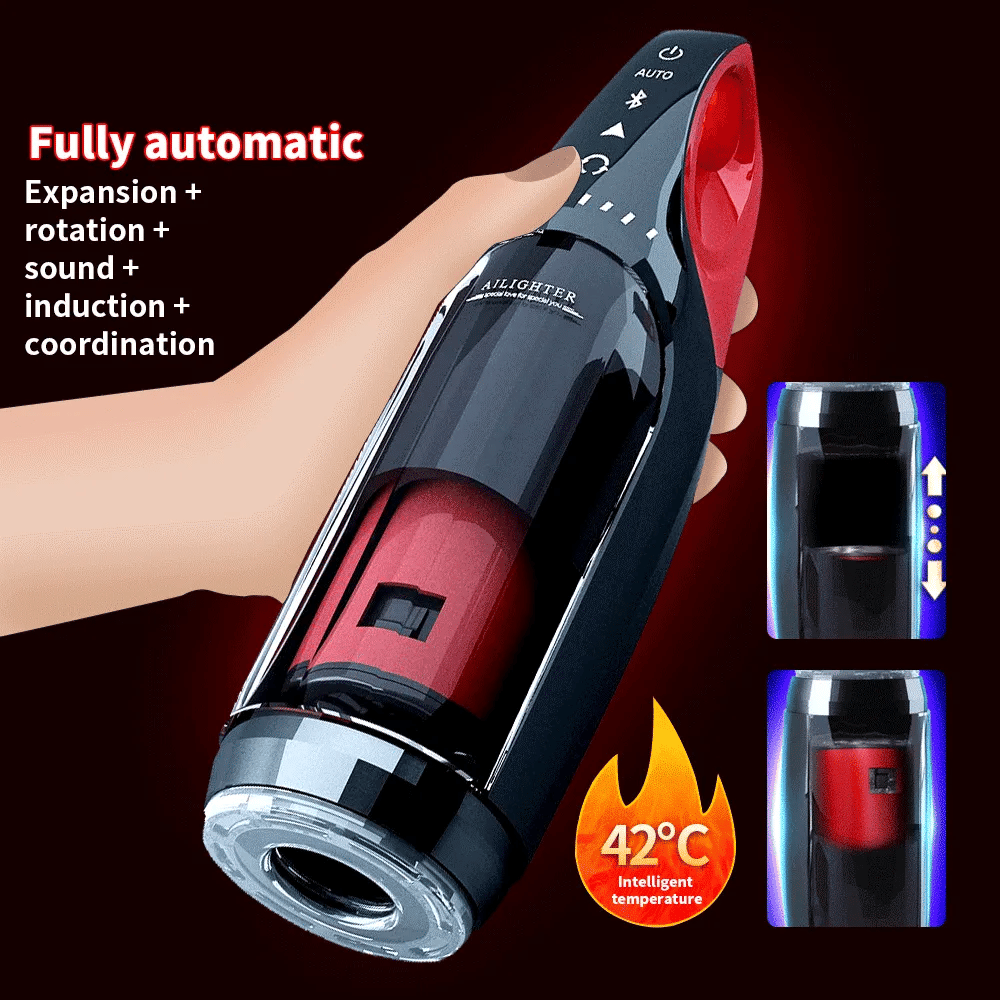 The King 10 Vibration & Thrusting Automatic Male Stroker Heating Moaning Male Sex Toy – product view 2