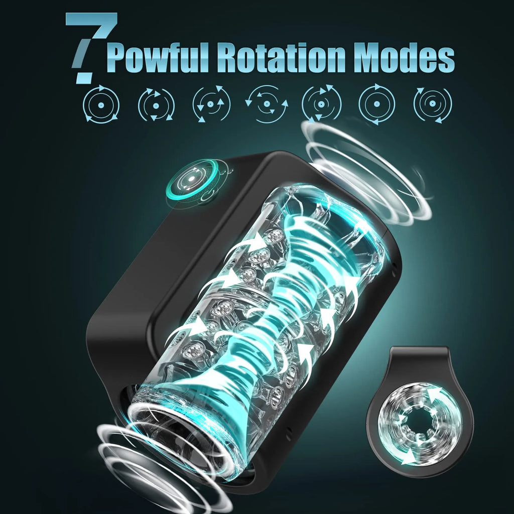 TurboPulseⅢ 7 Rotation Modes & Thrusting 2 in 1 Vibrating Male Stroker – product view 2