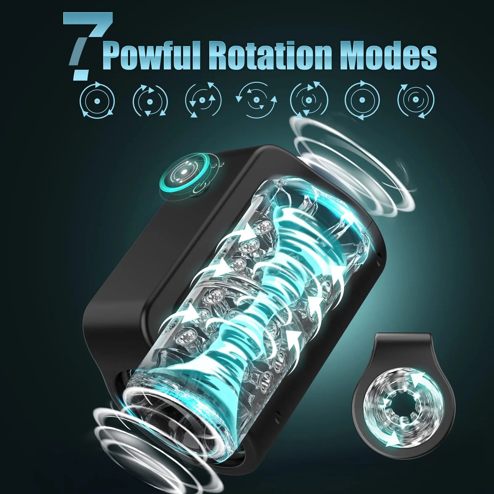 TurboPulseⅢ 7 Rotation Modes & Thrusting 2 in 1 Vibrating Male Stroker – product view 2