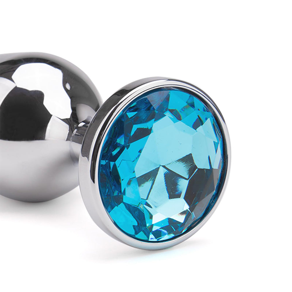 4-Pack Metallic Silver Butt Plug Set with Jewelry Base Smooth Metal Butt Plug – product view 6