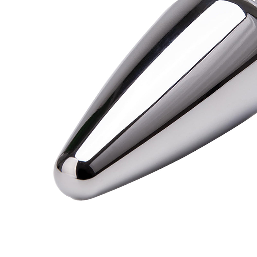 4-Pack Metallic Silver Butt Plug Set with Jewelry Base Smooth Metal Butt Plug – product view 5