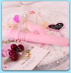 Pink Vibrator Dildo-Tongue Vibrator Heated Silicone Dildo – product view 6