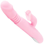 Pink Vibrator Dildo-Tongue Vibrator Heated Silicone Dildo – product view 2