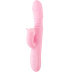 Pink Vibrator Dildo-Tongue Vibrator Heated Silicone Dildo – product view 3