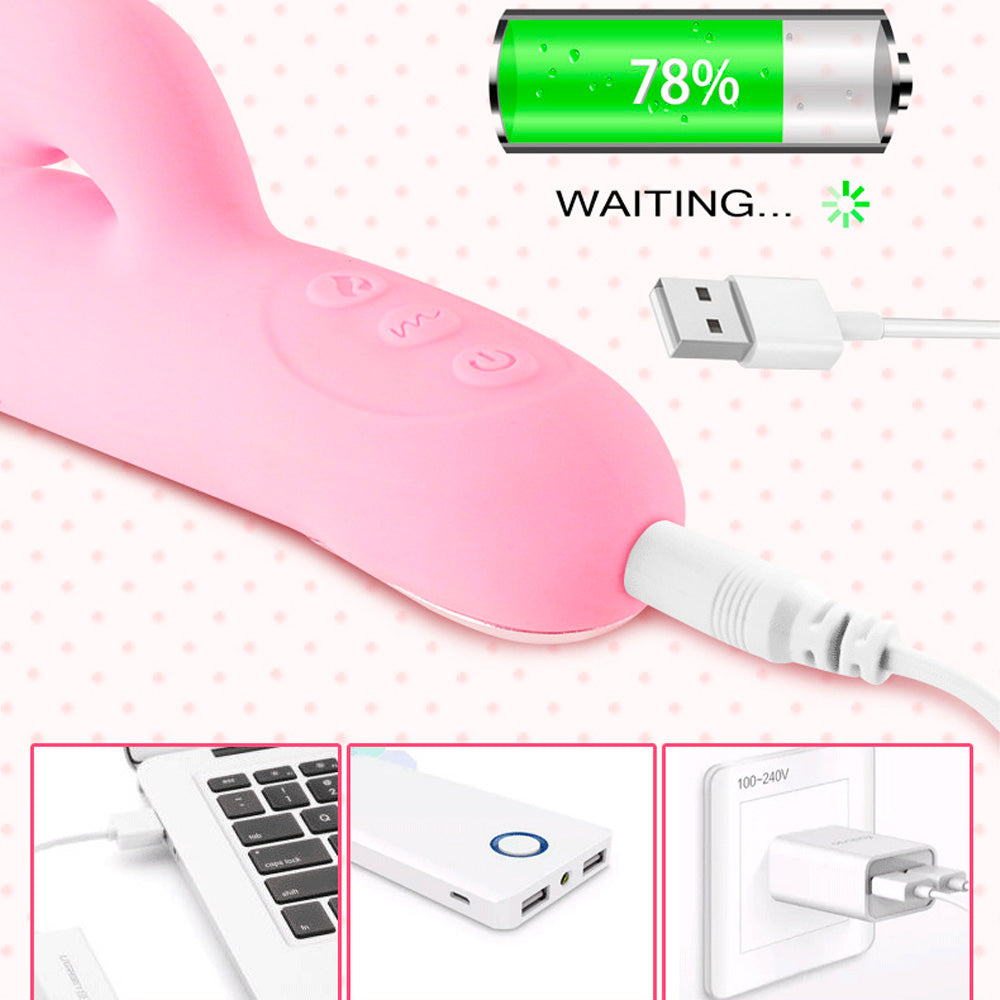 Pink Vibrator Dildo-Tongue Vibrator Heated Silicone Dildo – product view 9