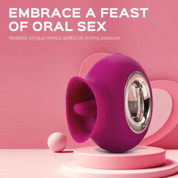 9 Vibrating & Sucking Tongue Vibrator Waterproof Rose Toy – product view 2