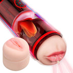 Deep Throat Fully Automatic Electric Masturbation Cup with 12 Vibration Dual Channel Tongue Licking, Water Spray Function Blowjob Toy – product view 7