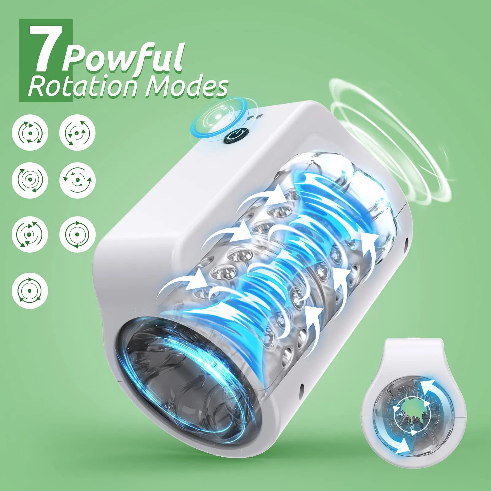TurboPulseⅢ 7 Rotation Modes & Thrusting 2 in 1 Vibrating Male Stroker – product view 13